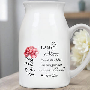 To My Niece, The Only Thing Better, Flowers - Personalized Ceramic Flower Vase