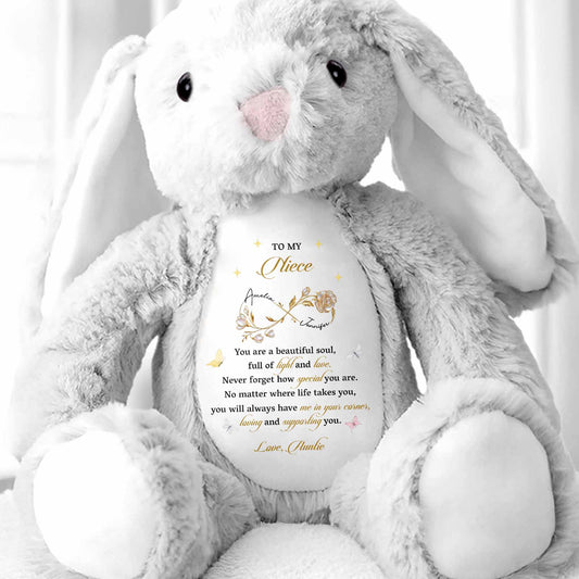 To My Niece, You Are A Beautiful Soul - Personalized Stuffed Bunny - NCE036_BUN