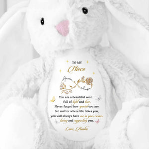 To My Niece, You Are A Beautiful Soul - Personalized Stuffed Bunny - NCE036_BUN