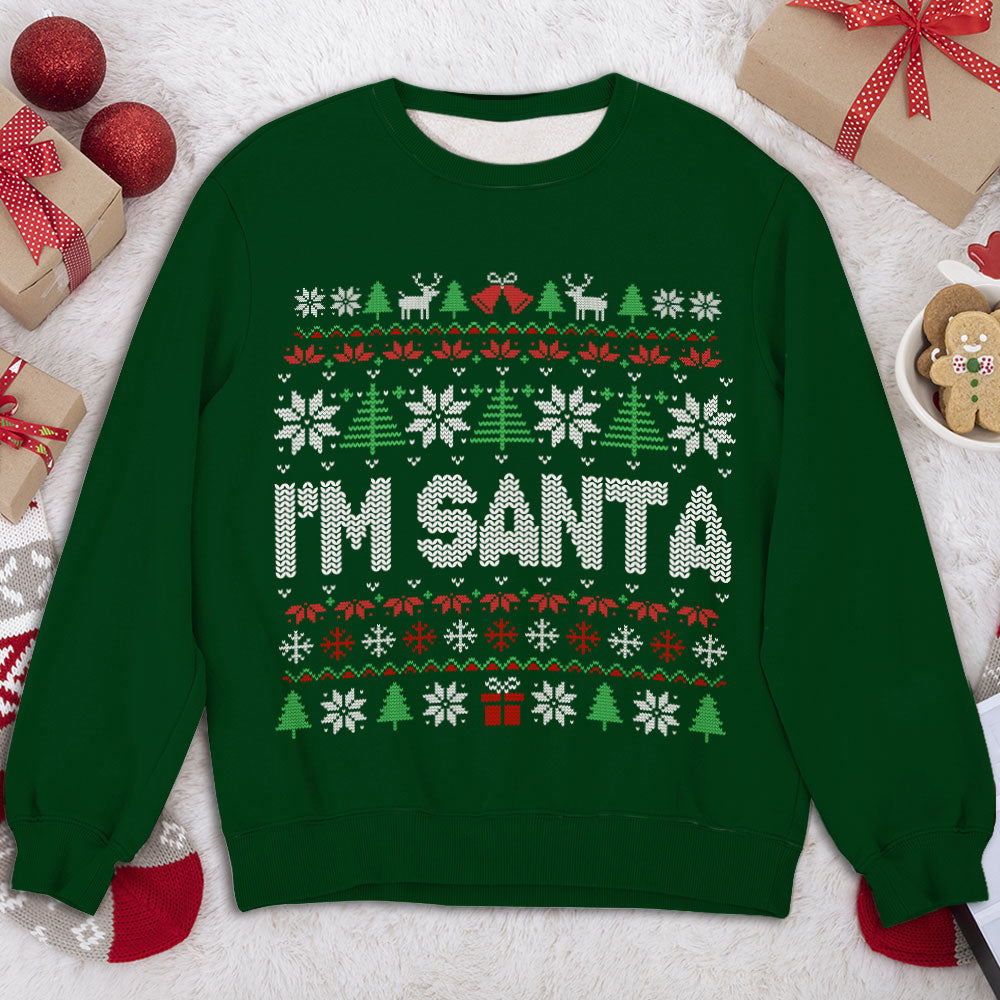 Santa Came Twice - Personalized All-Over-Print Sweatshirt - Funny Couple Ugly Christmas Sweater Gift