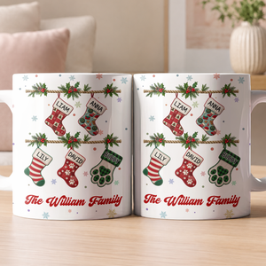 Our Family Patchwork Print Stocking - Personalized Mug — 3