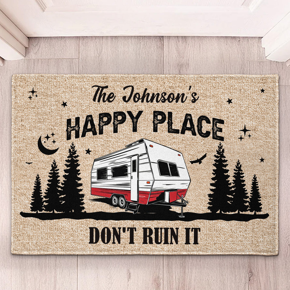 Our Happy Place, Don't Ruin It - Personalized Doormat
