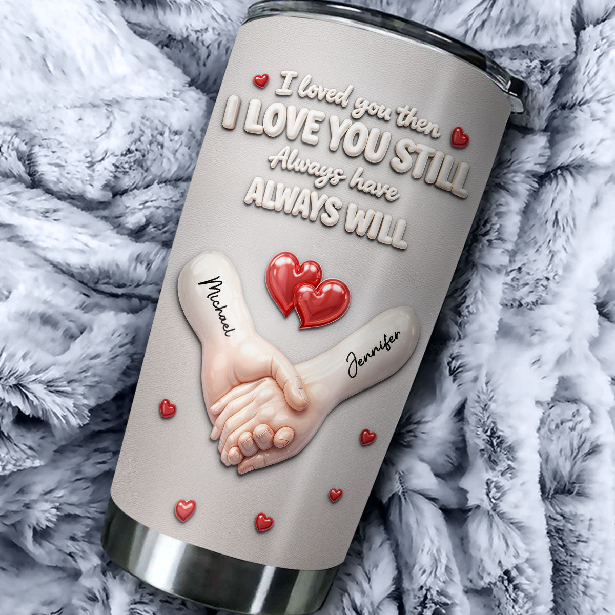 Forever Holding Hands - Personalized 3D Effect Tumbler - Christmas Gift For Couples