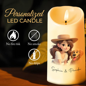 A Special Bond Between Human And Dog - Personalized Custom LED Candle - PET026_LECA