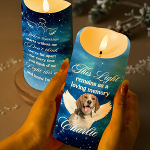 When Tomorrow Starts Without Me Memorial Candle With Dog And Stars - Personalized Custom LED Candle - PET077_LECA