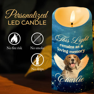 When Tomorrow Starts Without Me Memorial Candle With Dog And Stars - Personalized Custom LED Candle - PET077_LECA