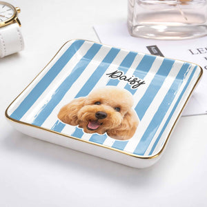 Capture The Joy Of Your Beloved Pet - Personalized Custom Jewelry Dish, Ceramic Dish, Square Shape - PET132_SCRF