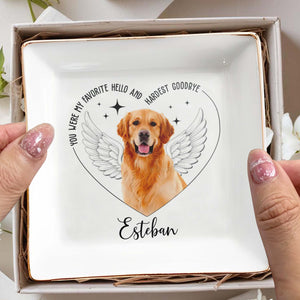 Favorite Hello Hardest Goodbye Memorial Dish - Personalized Custom Jewelry Dish - PME005_SCRD