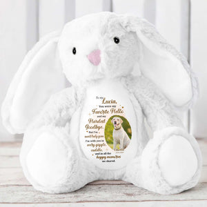 You Were My Favorite Hello, Stuffed Bunny And Dog - Personalized Stuffed Bunny - PME032_BUN