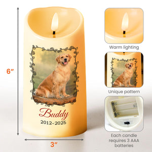 How Lucky I Am, Dog And Paws Memorial Candle - Personalized Custom LED Candle - PME083_LECA