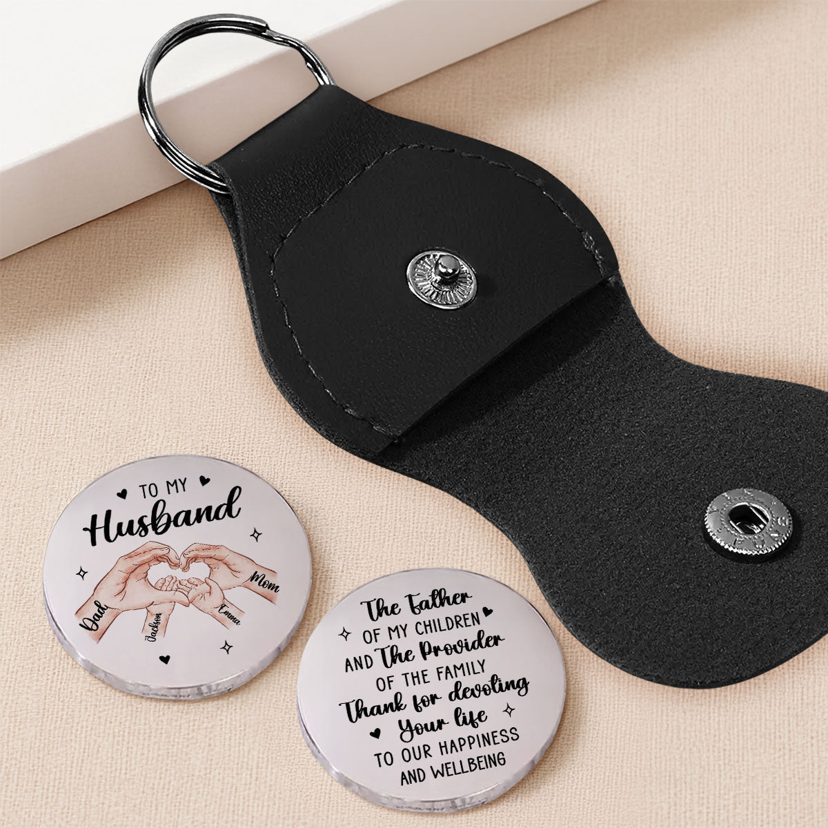 To The Father Of My Children - Personalized Pocket Hug - Christmas Gift For Husband