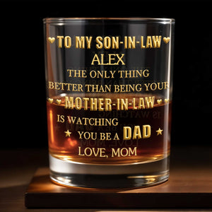 To My Son In Law The Only Thing Better Heart And Stars Design - Personalized Custom Whiskey Glass - SILA070_RWG