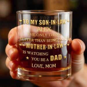 To My Son In Law The Only Thing Better Heart And Stars Design - Personalized Custom Whiskey Glass - SILA070_RWG