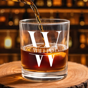 To My Son-In-Law I May Not Have Given You Life Monogram Alphabet - Personalized Custom Whiskey Glass - SILA079_RWG