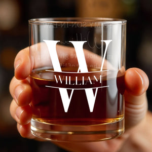 To My Son-In-Law I May Not Have Given You Life Monogram Alphabet - Personalized Custom Whiskey Glass - SILA079_RWG