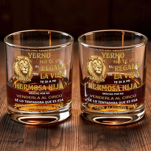 Para Mi Querido Yerno Lion Art Personalized Spanish Gift For Son In Law - Personalized Custom Whiskey Glass - SILA123_RWG