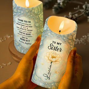 Thank You For Understanding Me, Flower And Butterflies - Personalized Custom LED Candle - SIS004_LECA