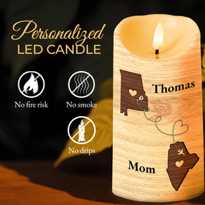 Proud Of You Son-In-Law Wooden Heart Chain Design - Personalized Custom LED Candle - SON025_LECA