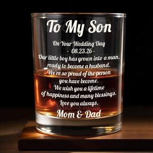 To My Son - Personalized Custom Whiskey Glass - SON194_RWG