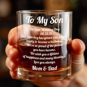 To My Son - Personalized Custom Whiskey Glass - SON194_RWG