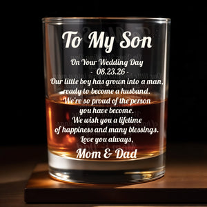 To My Son - Personalized Custom Whiskey Glass - SON194_RWG