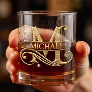 You Are An Amazing Son And One Incredible Father 3D Golden Alphabet Art - Personalized Custom Whiskey Glass - SON230_RWG