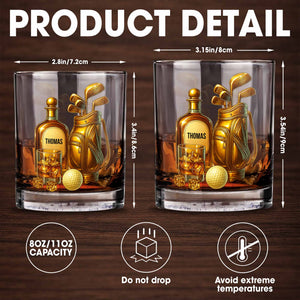 Celebrate Your Love For Golf With An Elegant Whiskey Glass - Personalized Custom Whiskey Glass - SPORT022_RWG