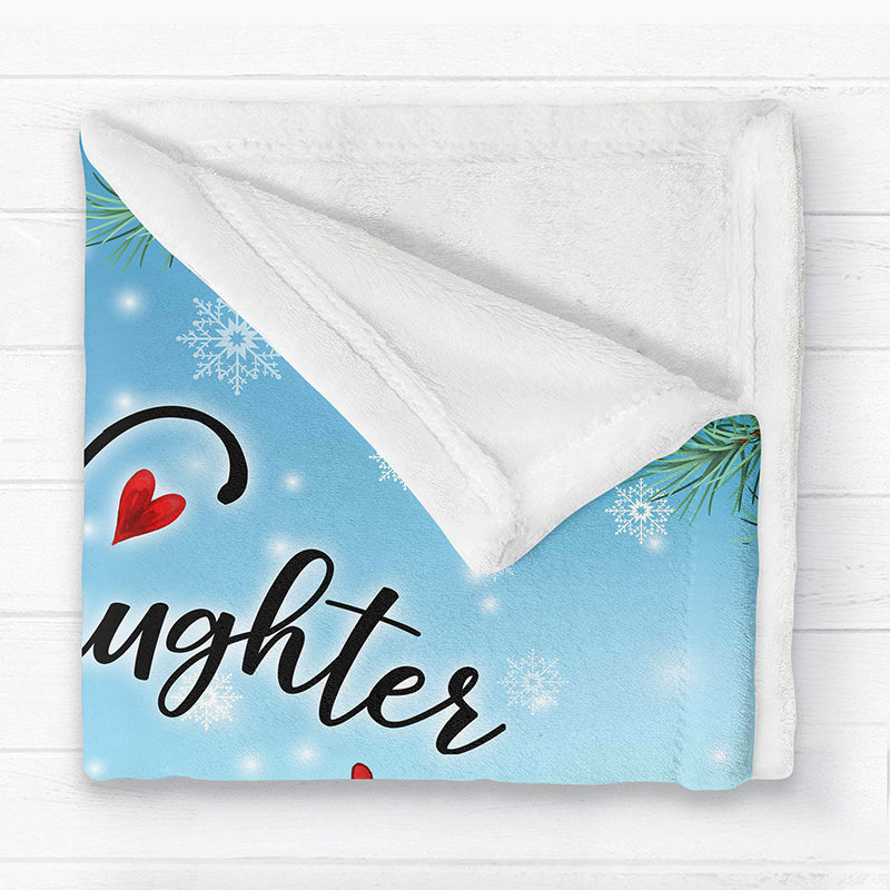 Doll Like Mother Like Daughter Sitting In Snow - Personalized Fleece Blanket
