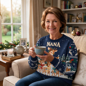 Reindeer Winter Love personalized all-over-print sweatshirt