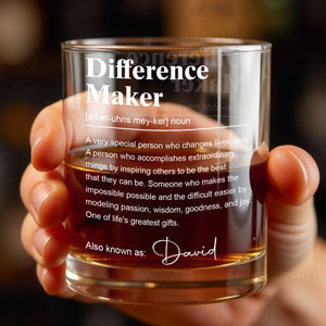 Difference Maker Definition Personalized Appreciation Gift With Custom Name - Personalized Custom Whiskey Glass - TEACH283_RWG