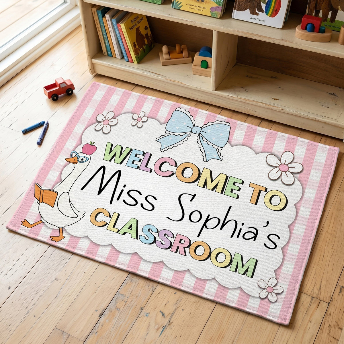Teacher Goose Classroom Welcome - Personalized Doormat