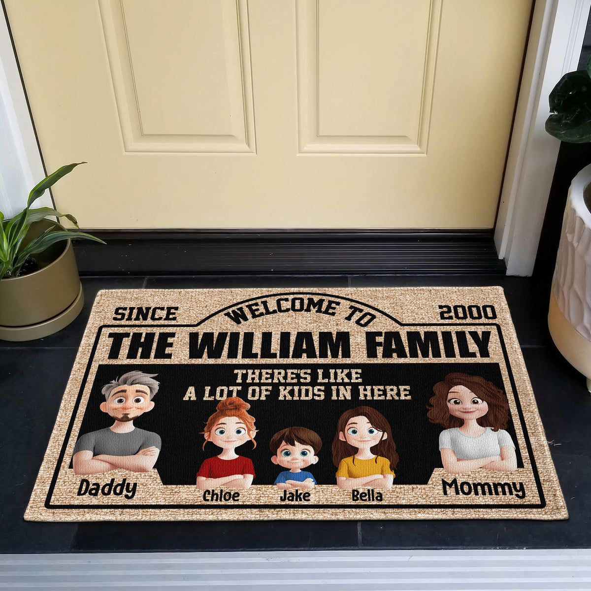 There's Like A Lot Of Kids New Version Family Doormat - Personalized Doormat - Christmas Gift For Mom, Dad