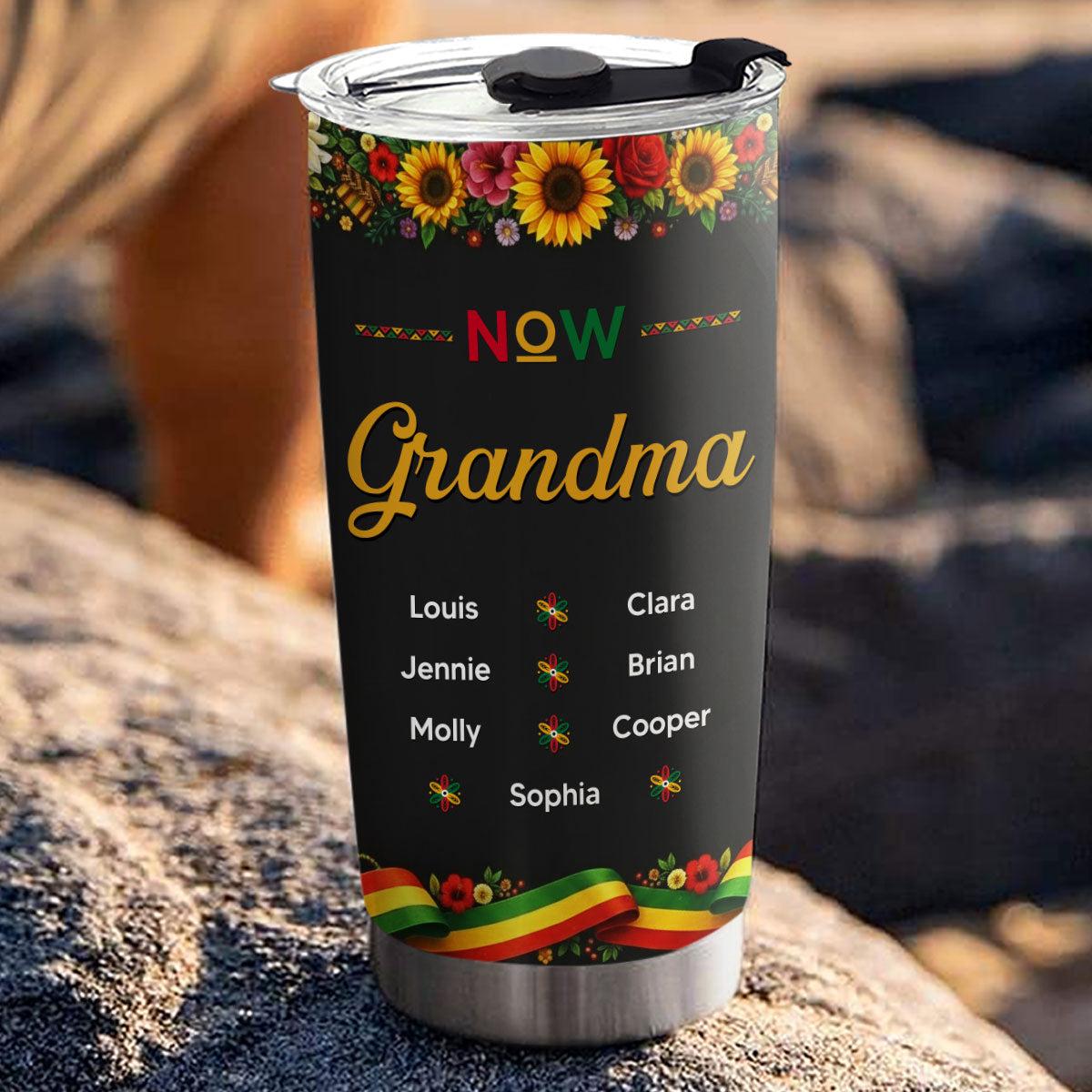 Black Grandma Mom - Personalized Tumbler - Christmas Gift For Grandma