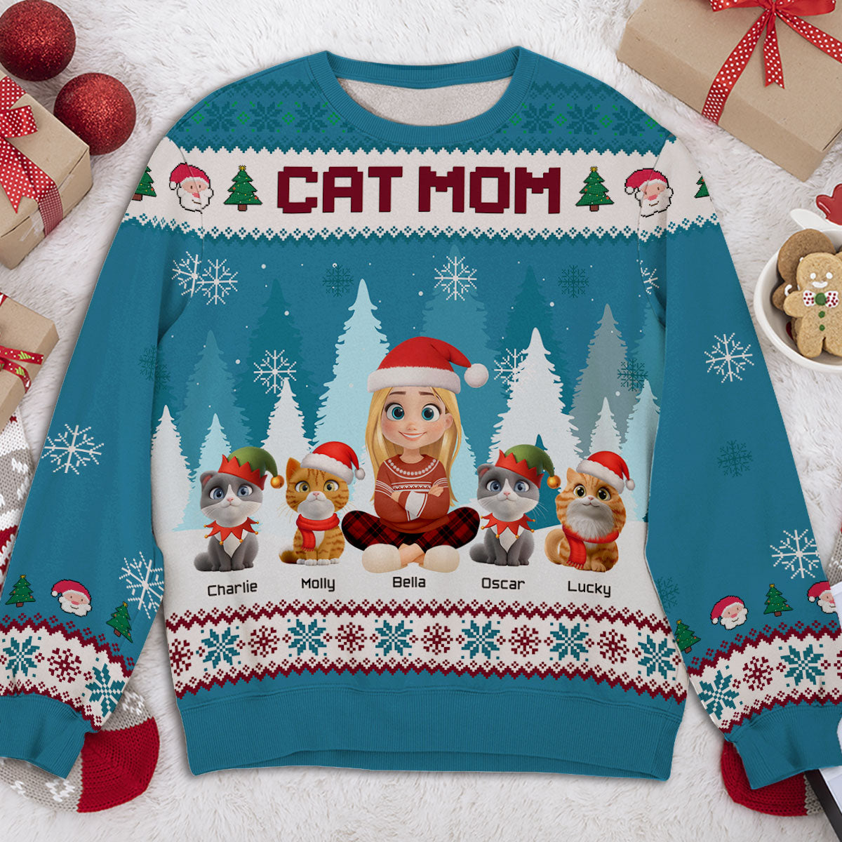 Cozy Season With Cats - Personalized All-Over-Print Sweatshirt