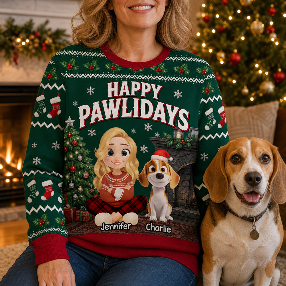 Pawsmas - Personalized All-Over-Print Sweatshirt