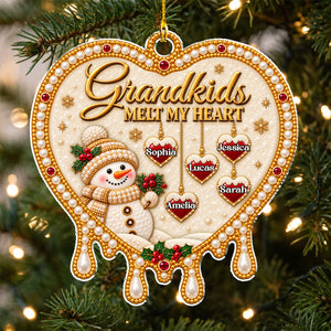 Grandkids Warm My Heart personalized acrylic ornament
