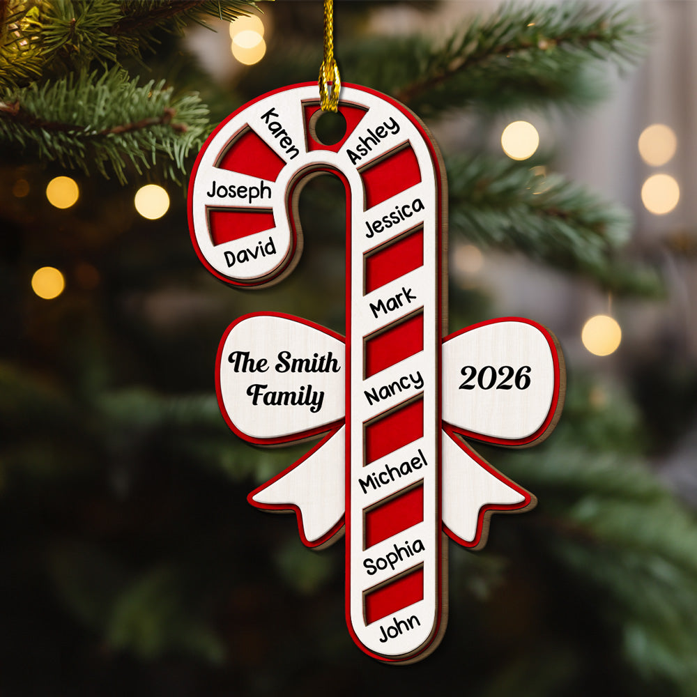 Custom Family Ornament, Christmas Gift for Family Members • Sweetest Family Christmas - Personalized 2-Layered Wood Ornament