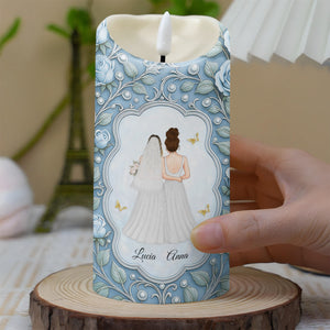 To My Maid Of Honor, Today My Bridesmaid, Brides And Flowers - Personalized Custom LED Candle - WEDD005_LECA