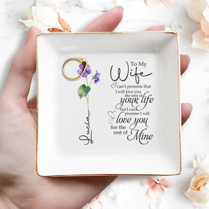 Love Promise Floral Design For Beloved Wife - Personalized Custom Jewelry Dish - WIF001_SCRD