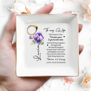 Forever And Always Love Your Husband - Personalized Custom Jewelry Dish - WIF004_SCRD