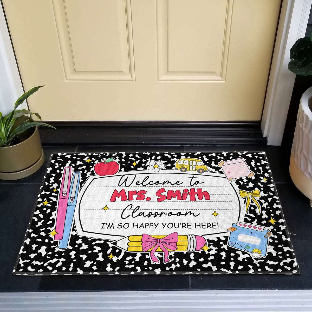 Welcome To Classroom Composition Book Design - Personalized Doormat