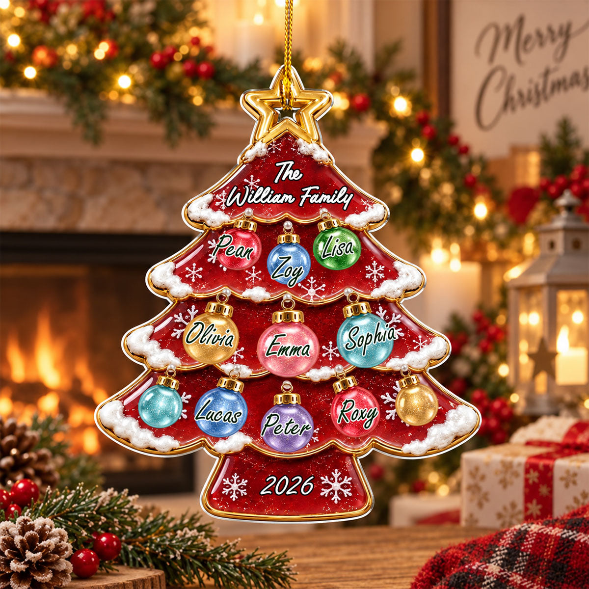 Custom Family Ornament, Christmas Gift for Family Members • Branches Of Love - Personalized Acrylic Ornament