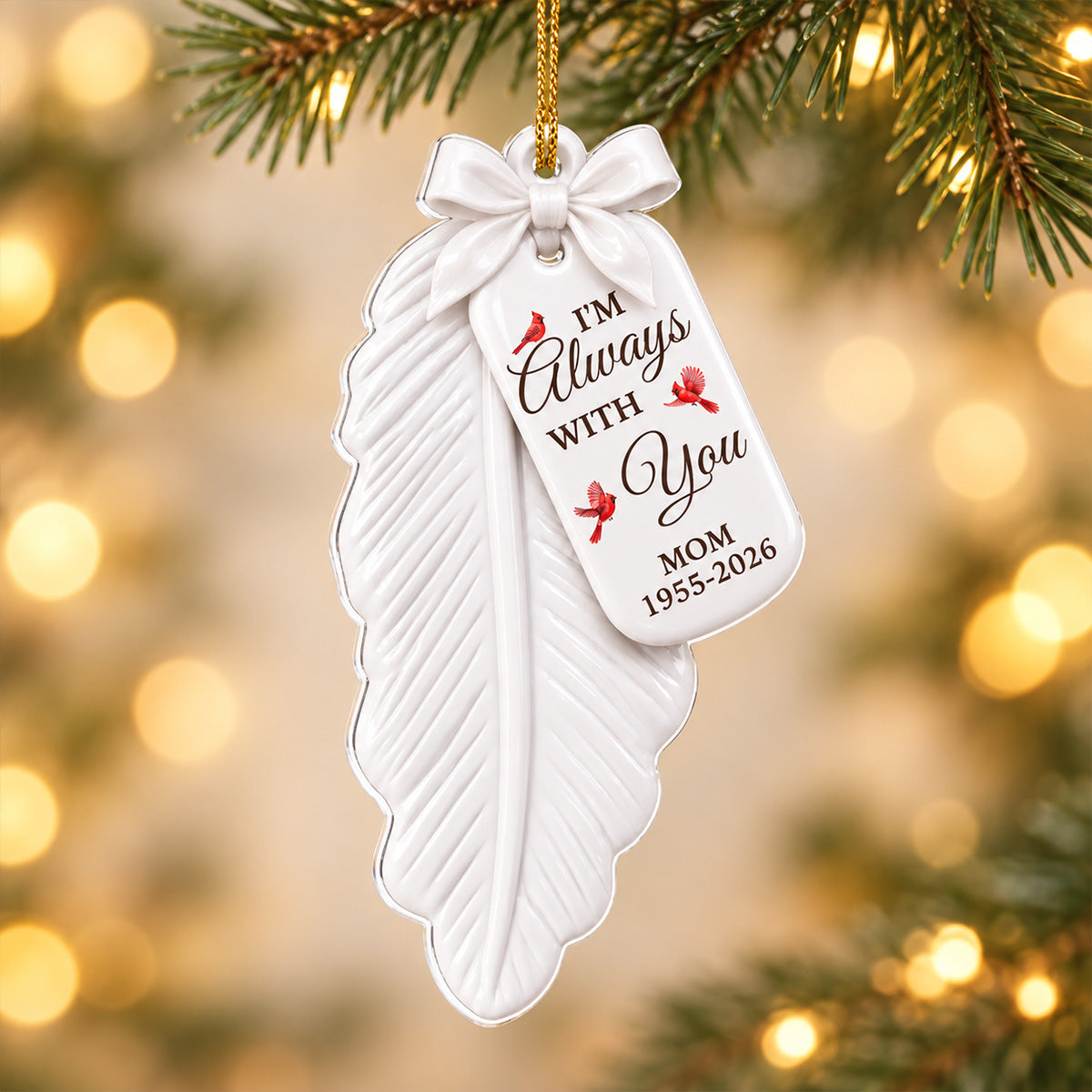 A Feather From Heaven - Personalized 3D Effect Acrylic Ornament