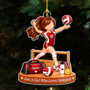 Born To Play Volleyball Daily Personalized Acrylic Ornament