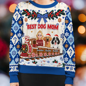 Best Dog Mom personalized all-over-print sweatshirt