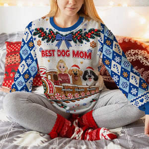Best Dog Mom personalized all-over-print sweatshirt