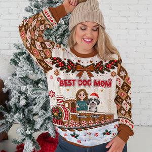 Best Dog Mom personalized all-over-print sweatshirt
