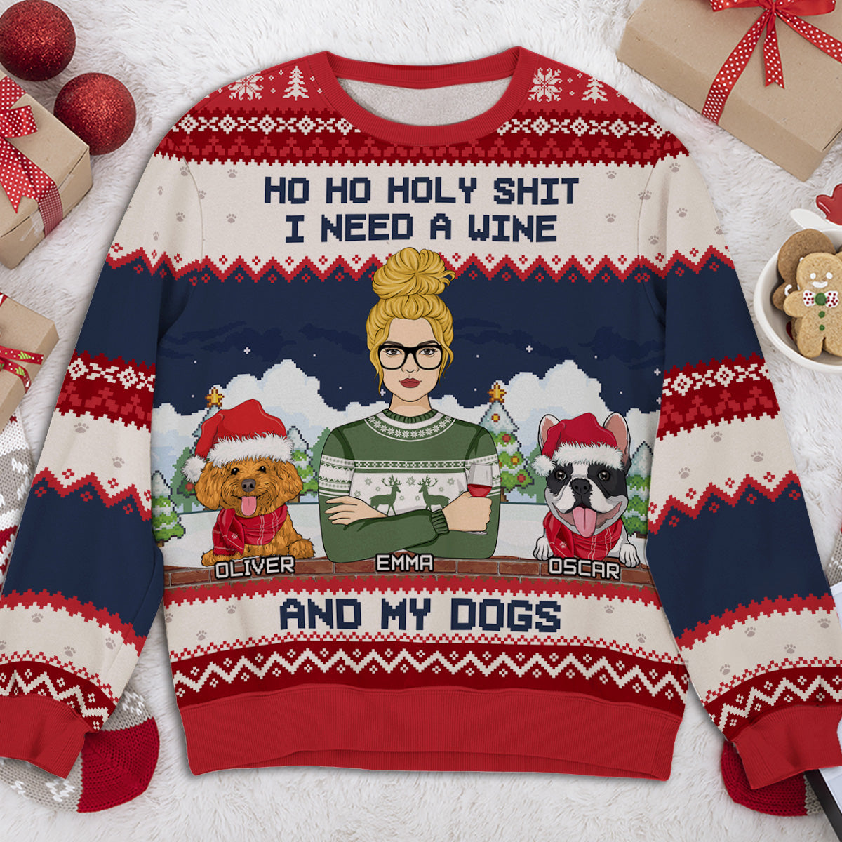 I Need Beers And My Dogs - Personalized All-Over-Print Sweatshirt