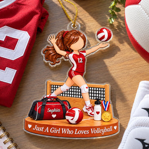 Born To Play Volleyball Daily Personalized Acrylic Ornament
