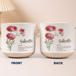 Custom Birth Flower Initial With Bible Verse - Personalized Mug — 6